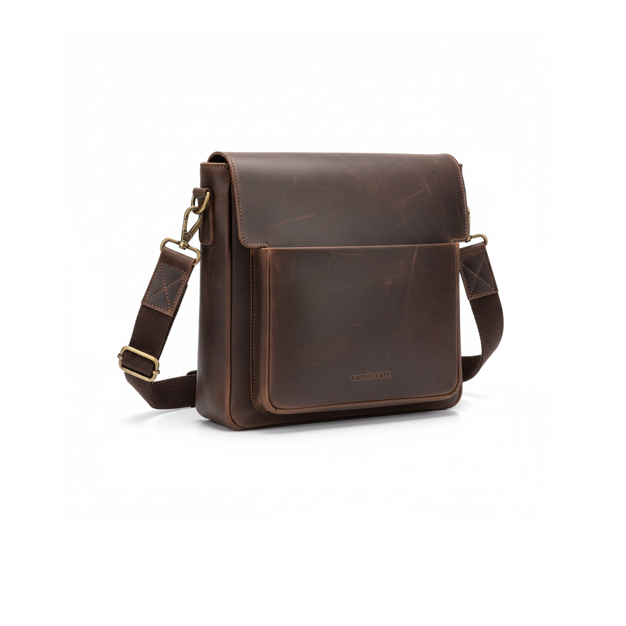 A Stylish Shoulder bag-leather look-Brown Color