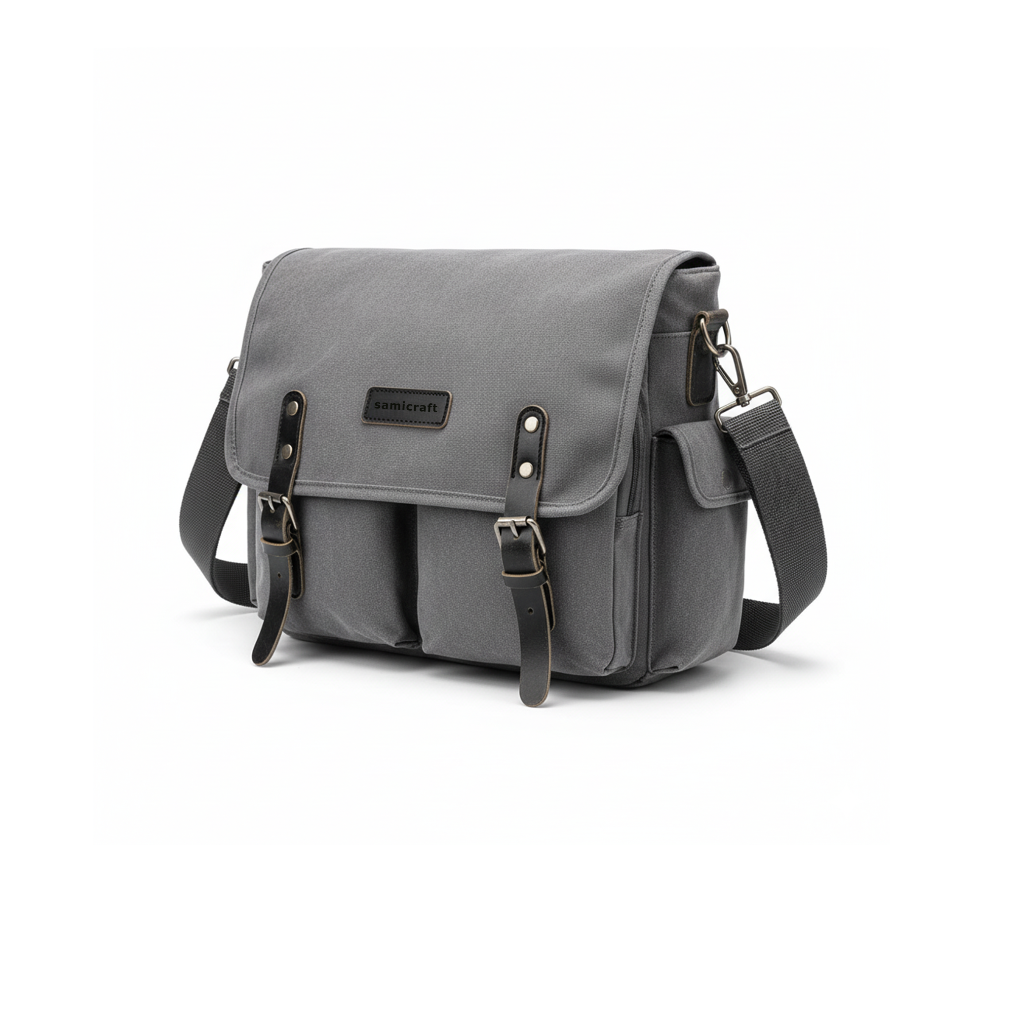 A Stylish Shoulder bag-Premier leather look-Grey Color