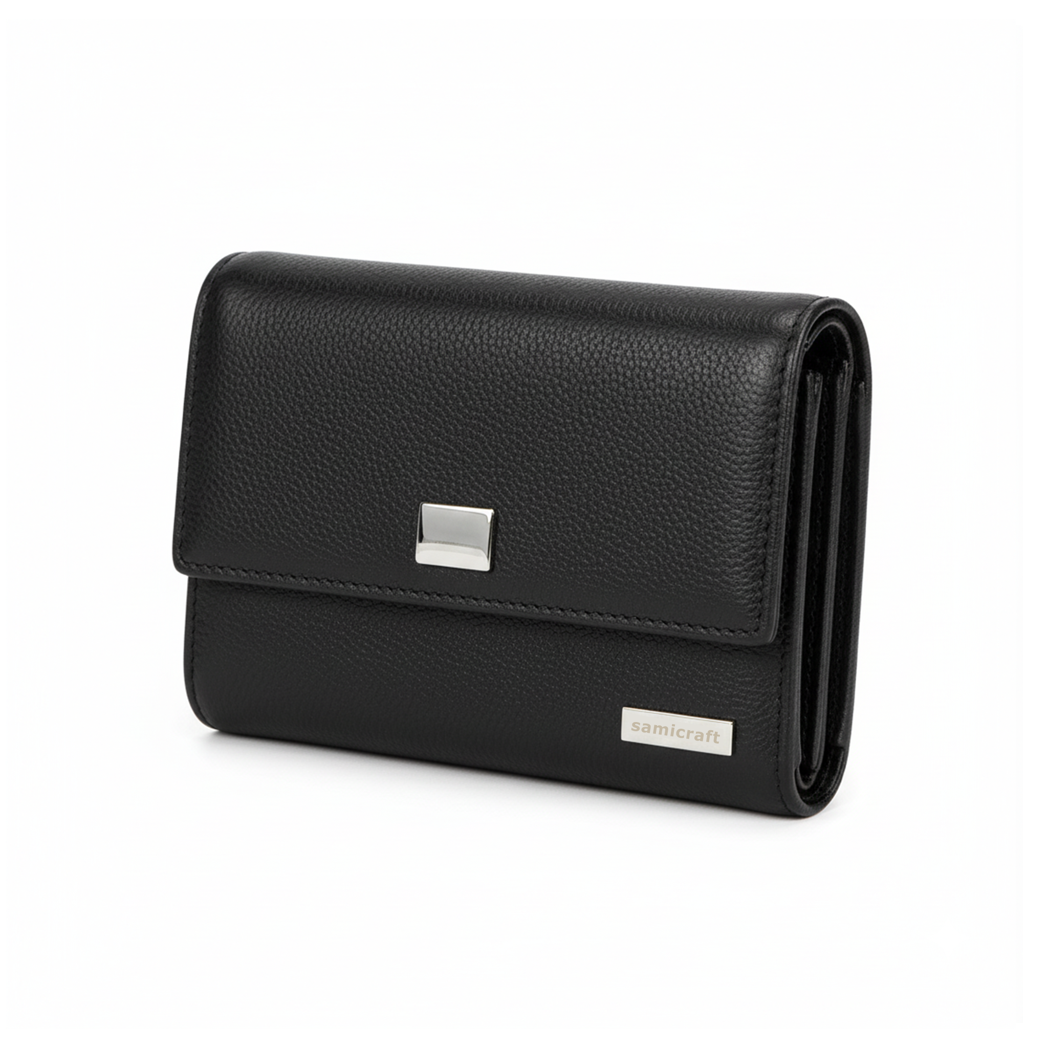 A Trifold Wallet-Practical Design-For Women-Black Color