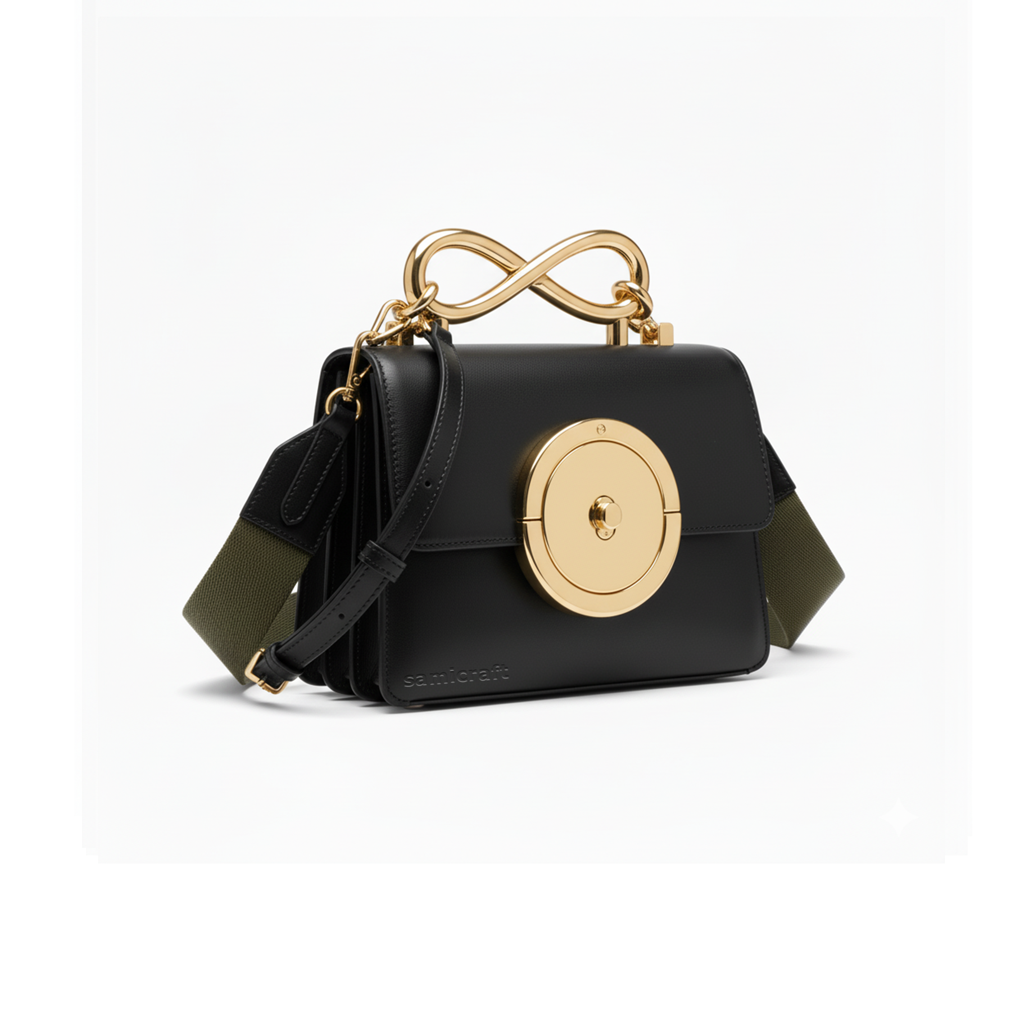 A Stylish Shoulder bag-leather look-Black Color