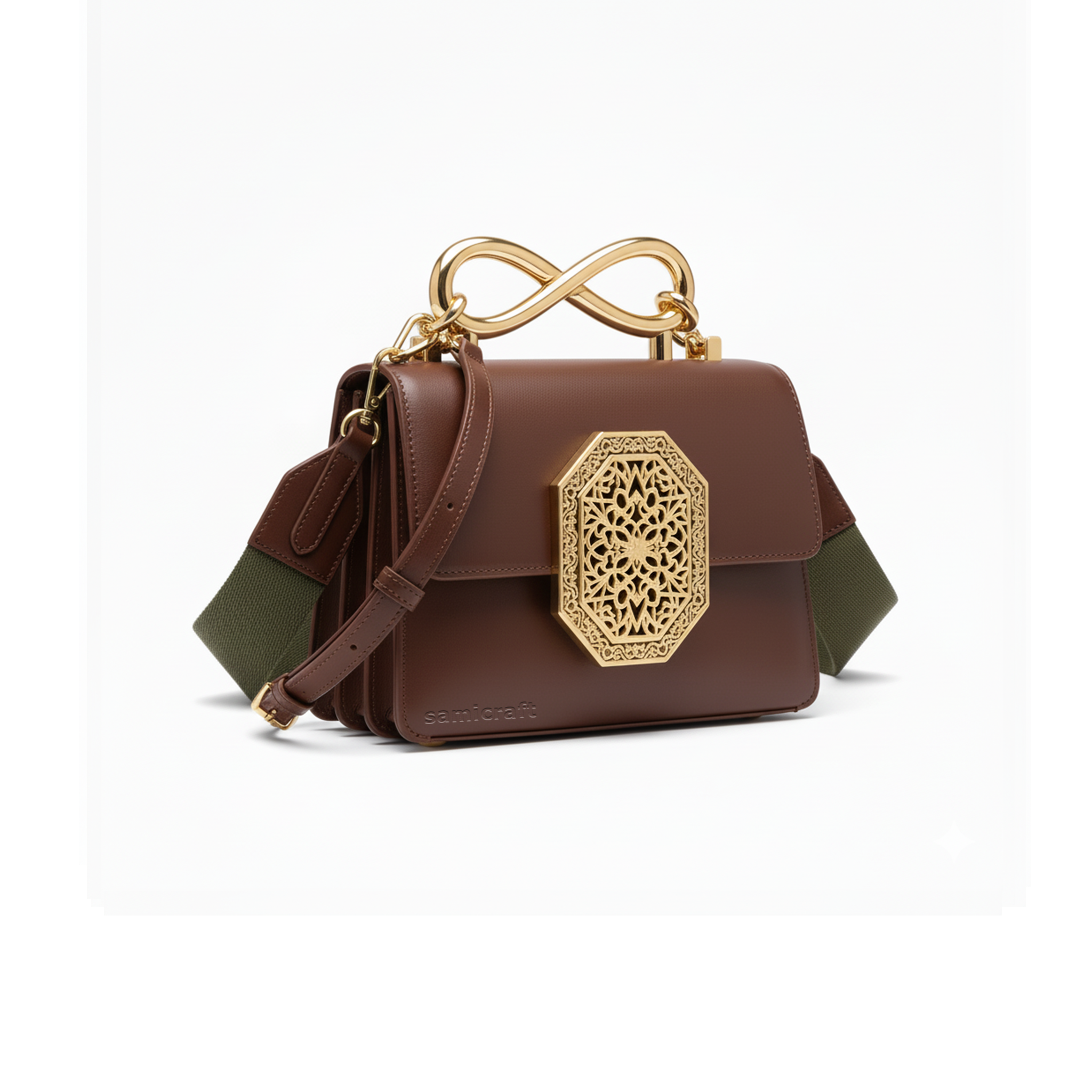 A Stylish Shoulder bag-leather look-Brown Color