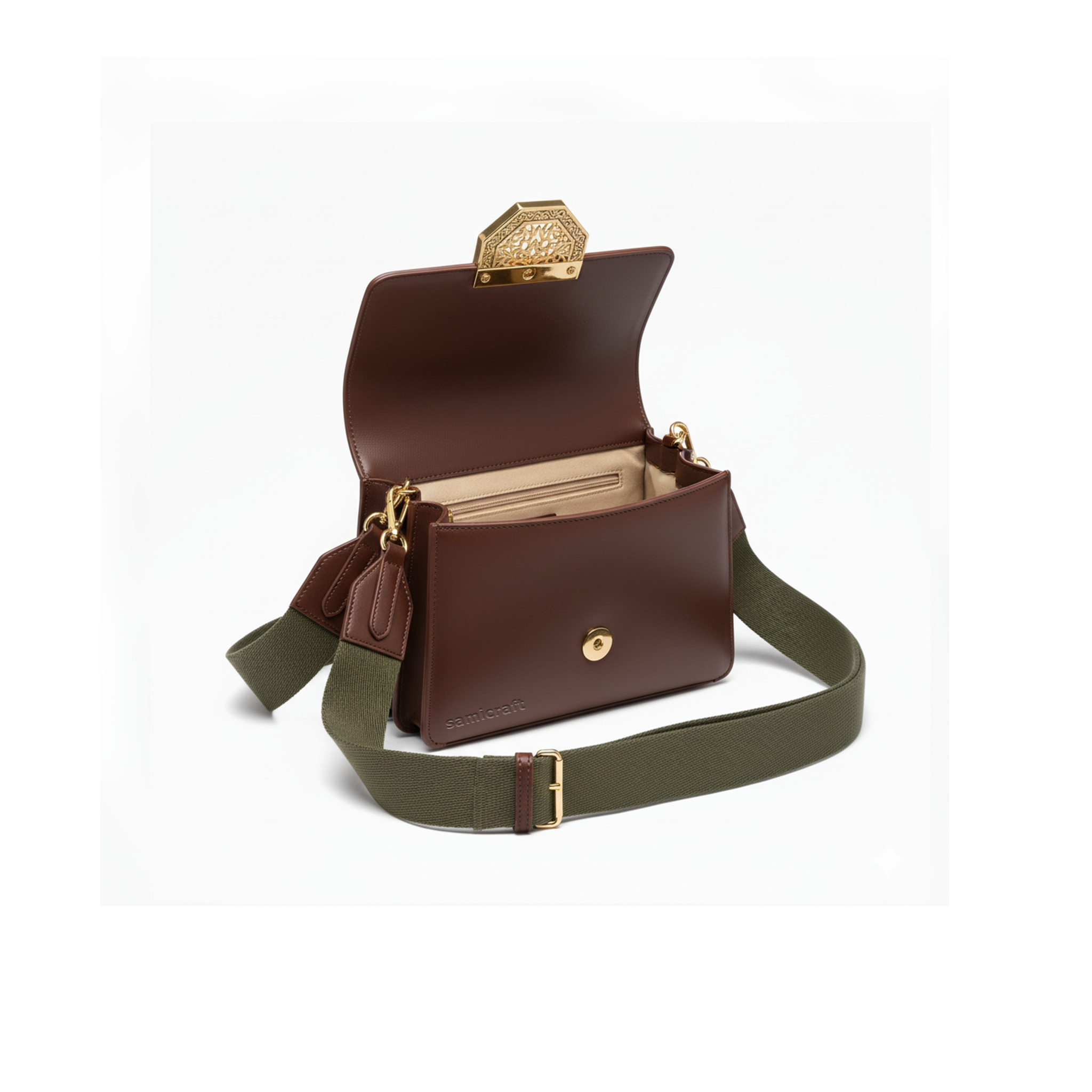 A Stylish Shoulder bag-leather look-Brown Color