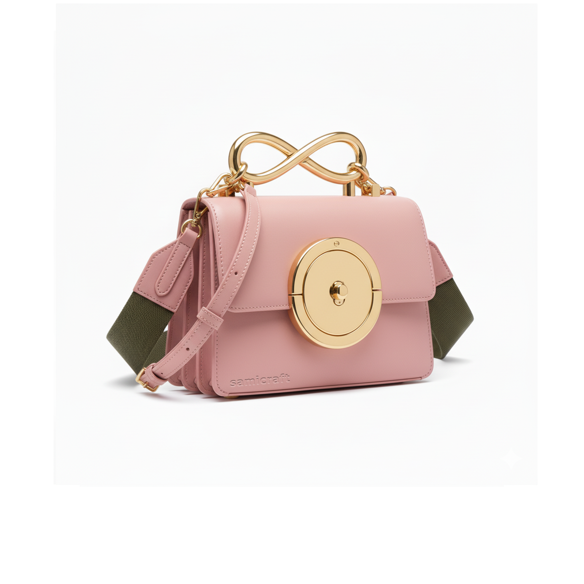 A Stylish Shoulder bag-leather look-Pink Color
