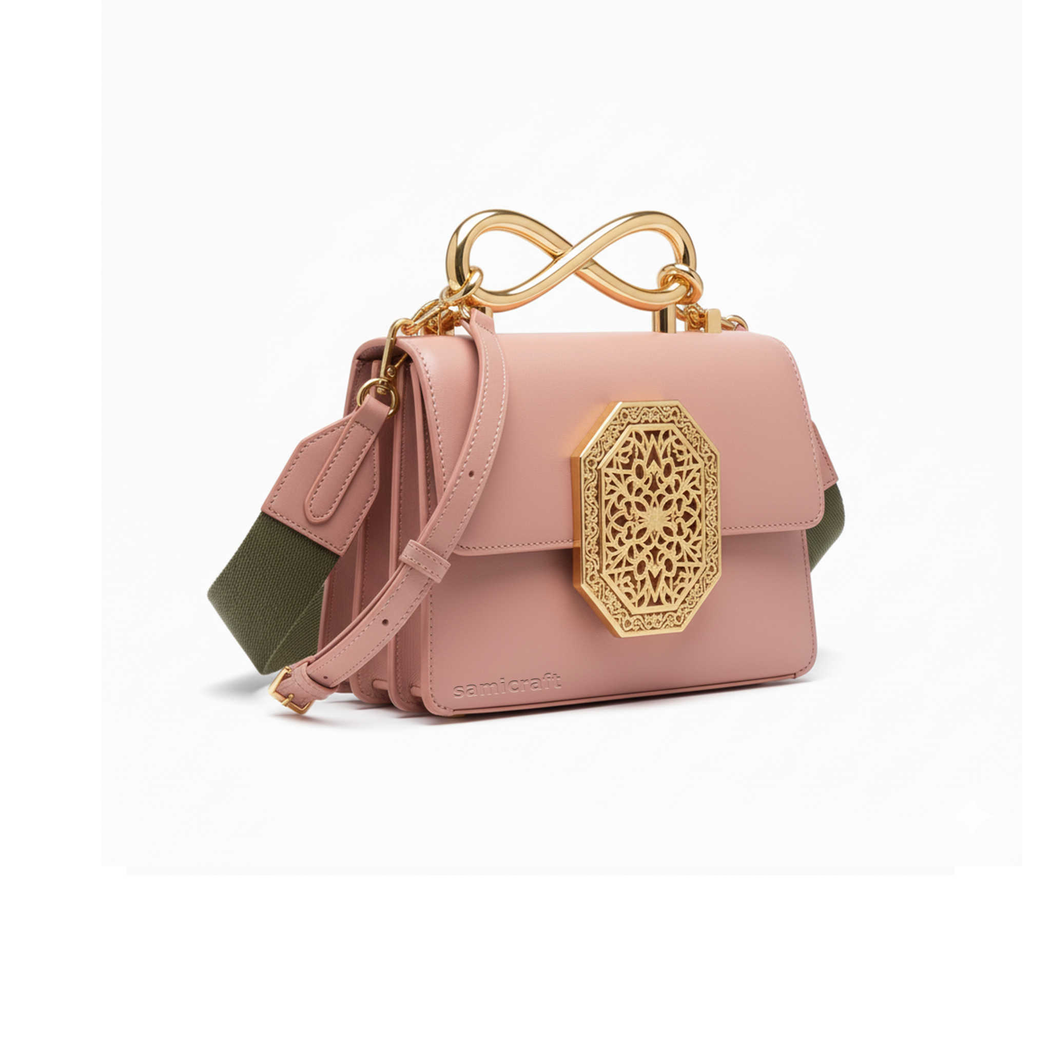 A Stylish Shoulder bag-leather look-Pink Color
