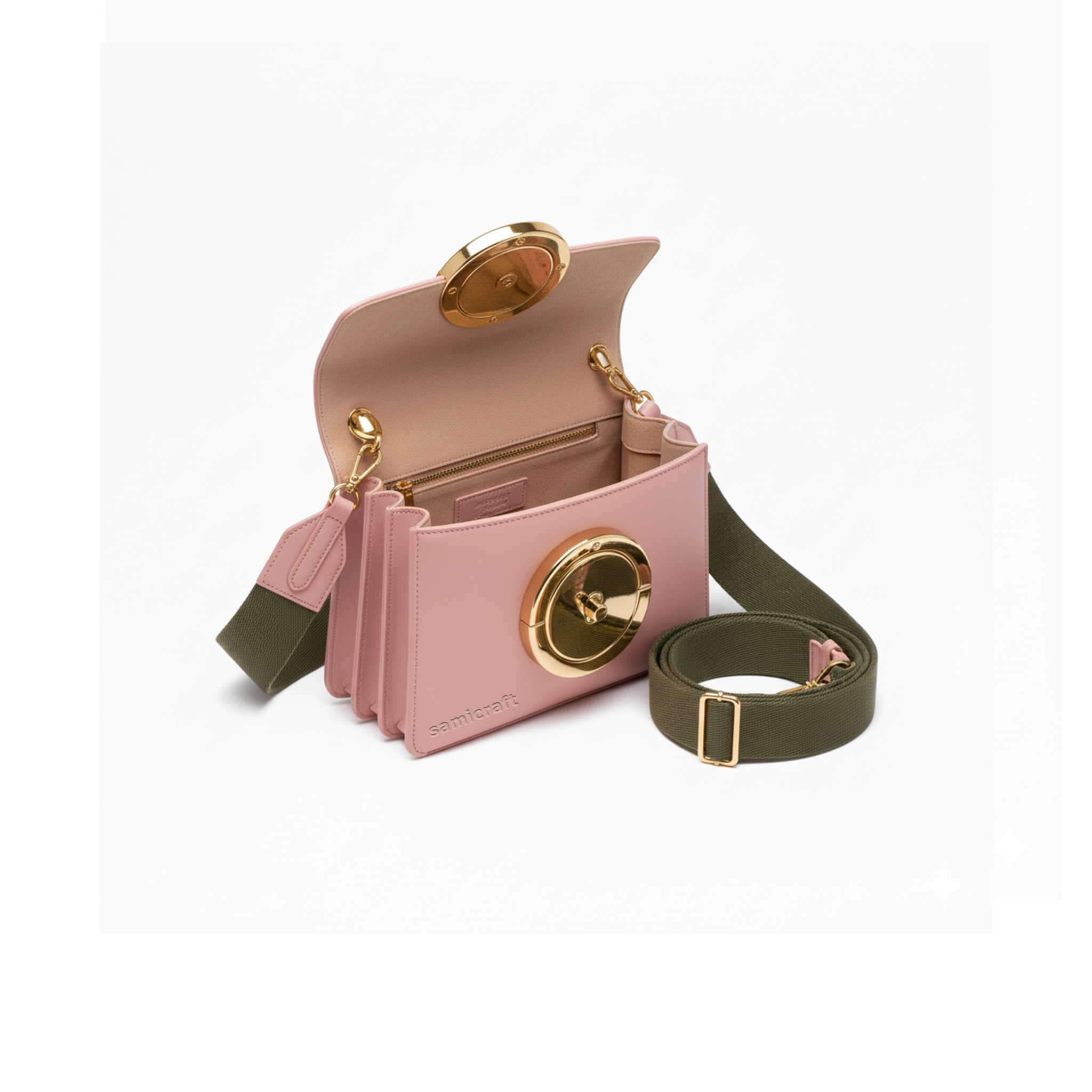 A Stylish Shoulder bag-leather look-Pink Color