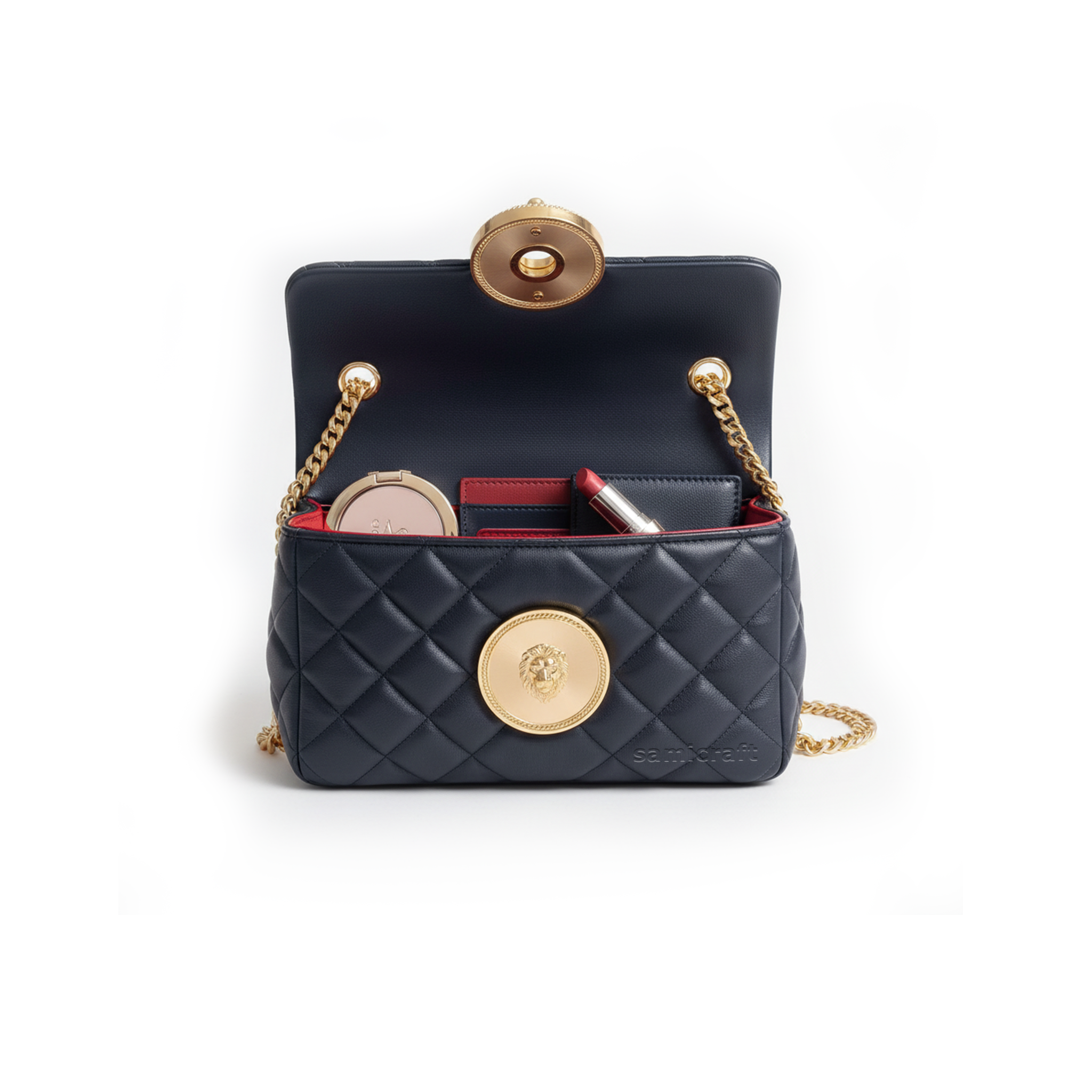 A Stylish Shoulder bag-leather look-Black Color