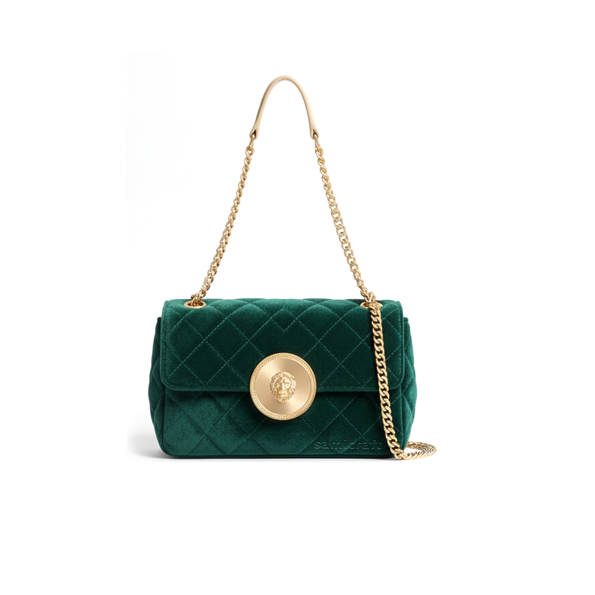 A Stylish Shoulder bag-leather look-Green Color