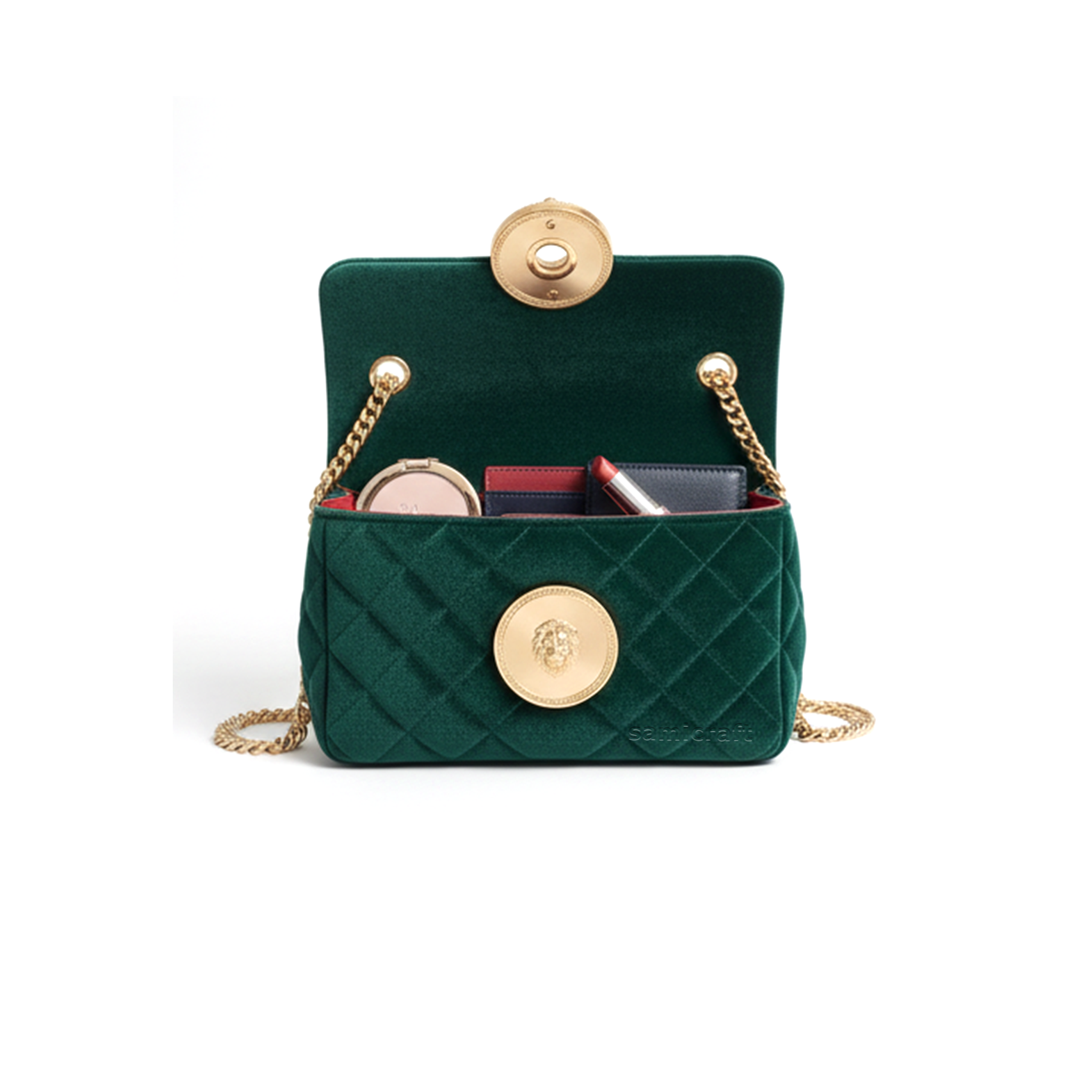 A Stylish Shoulder bag-leather look-Green Color