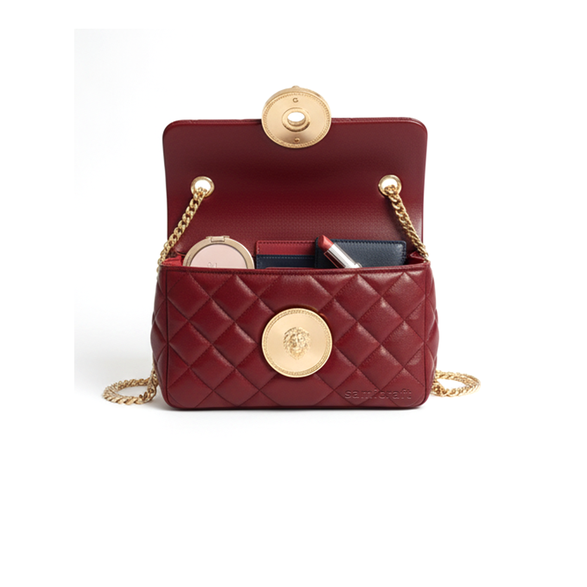 A Stylish Shoulder bag-leather look-Red Color