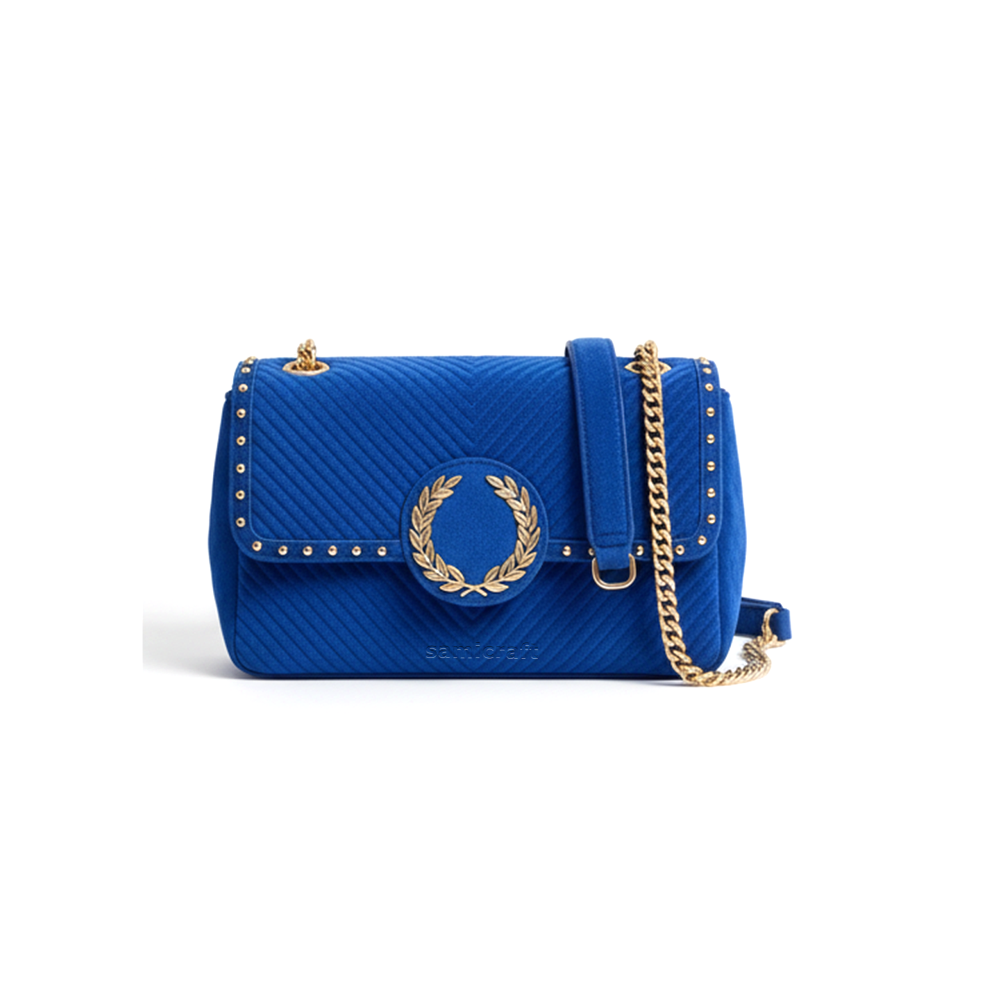 A Stylish Shoulder bag-leather look-Blue Color