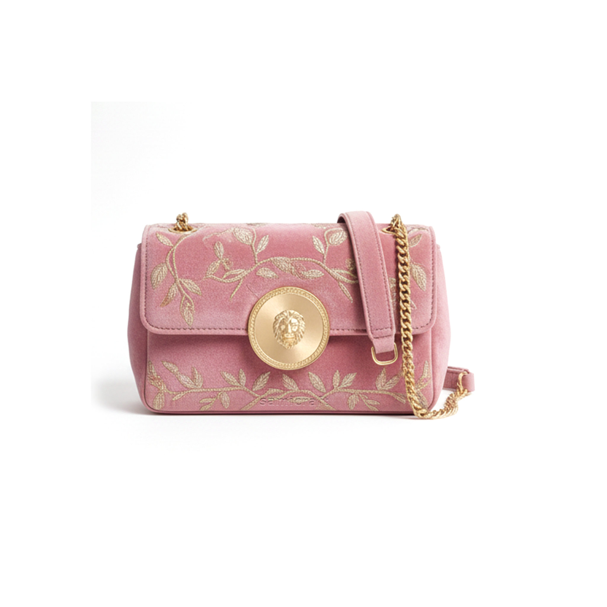 A Stylish Shoulder bag-leather look-Pink Color