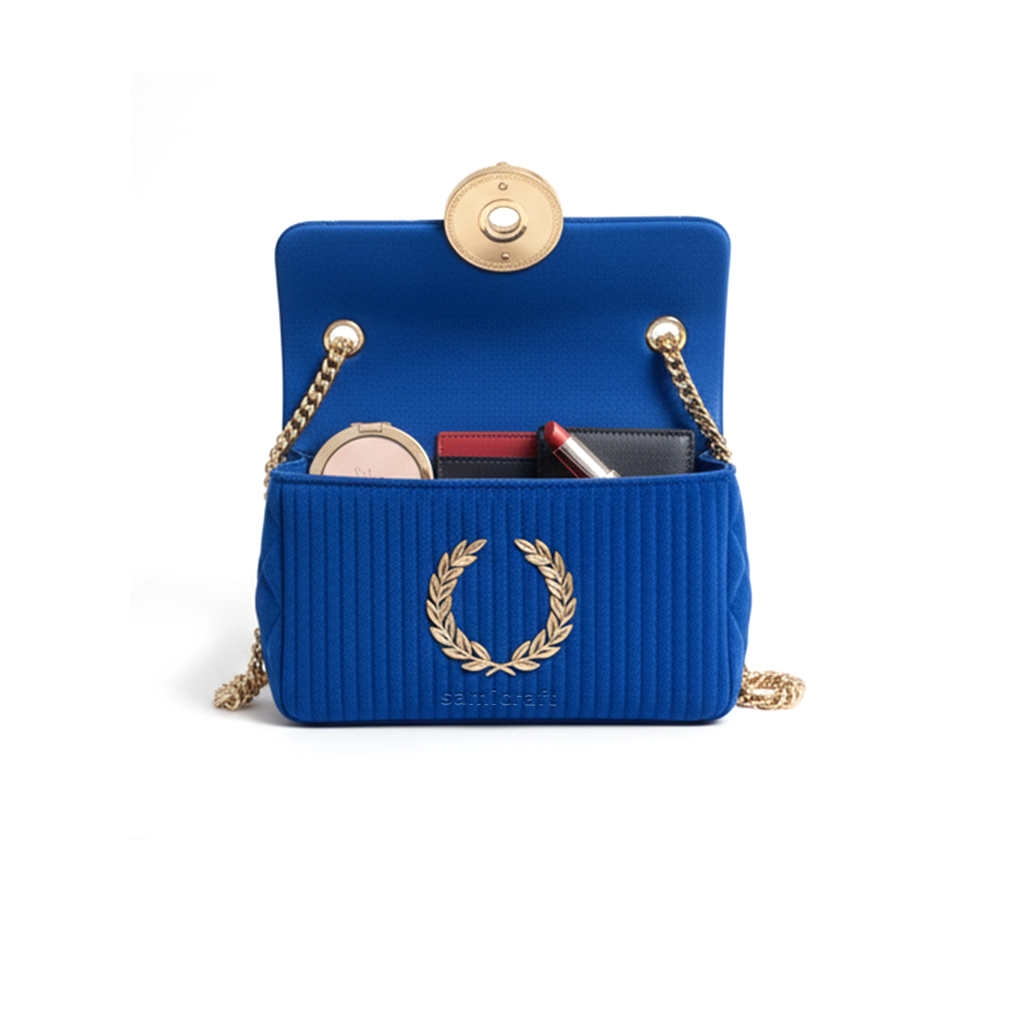 A Stylish Shoulder bag-leather look-Blue Color