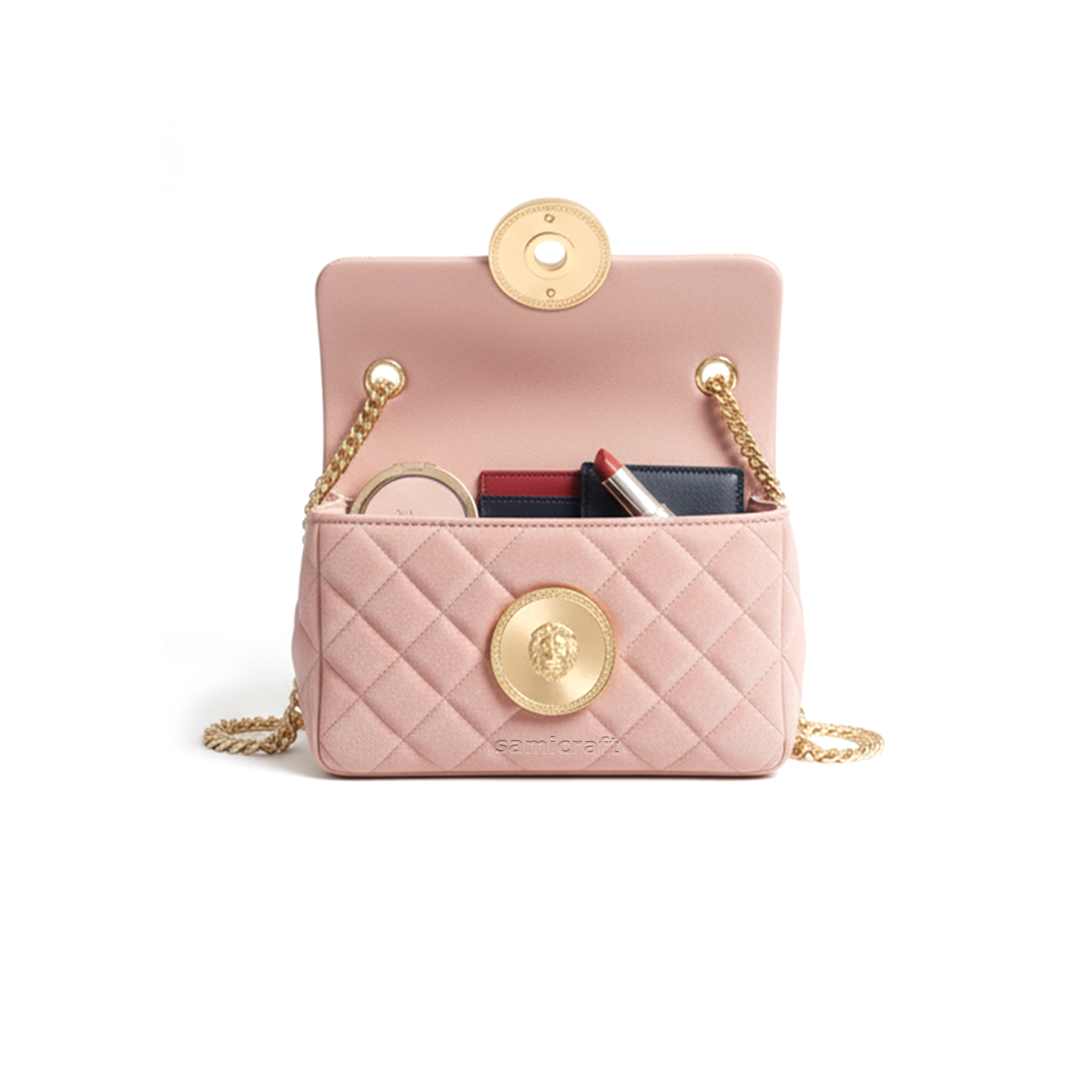 A Stylish Shoulder bag-leather look-Pink Color