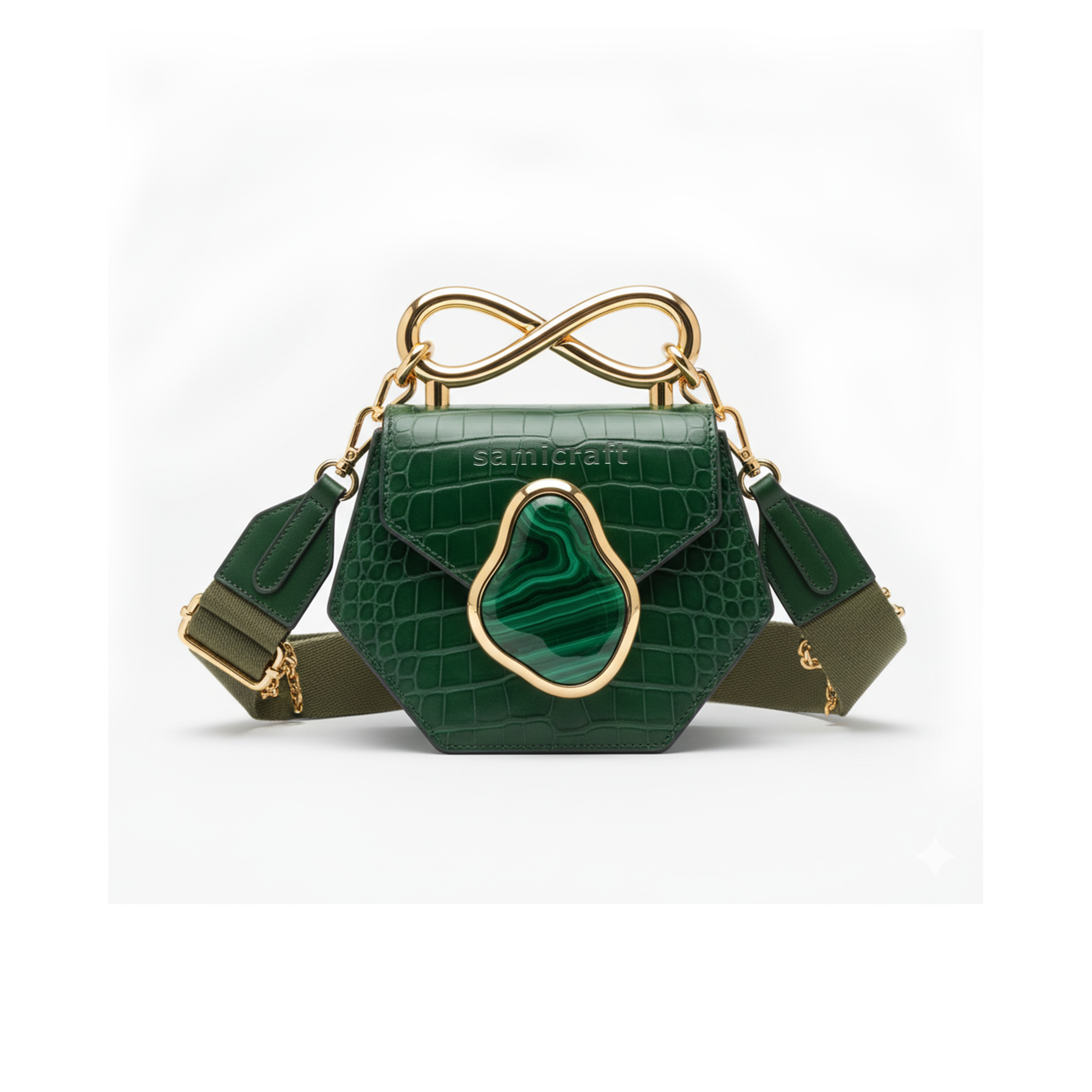 A Stylish Shoulder bag-leather look-Dark Green Color
