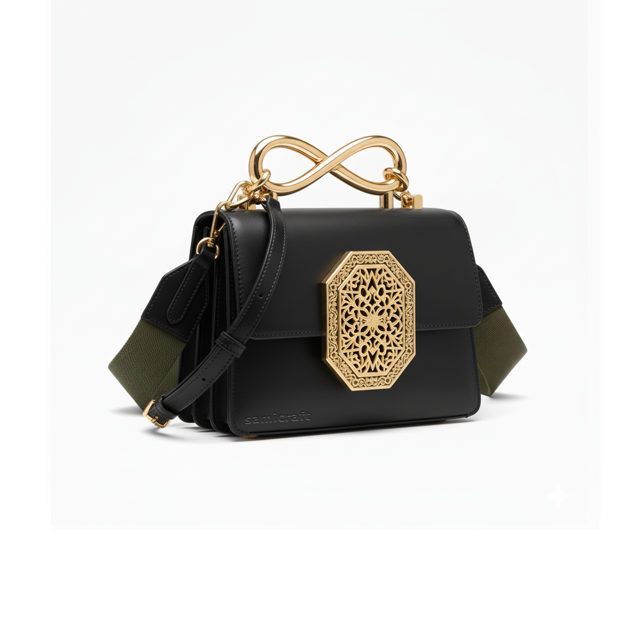 A Stylish Shoulder bag-leather look-Black Color