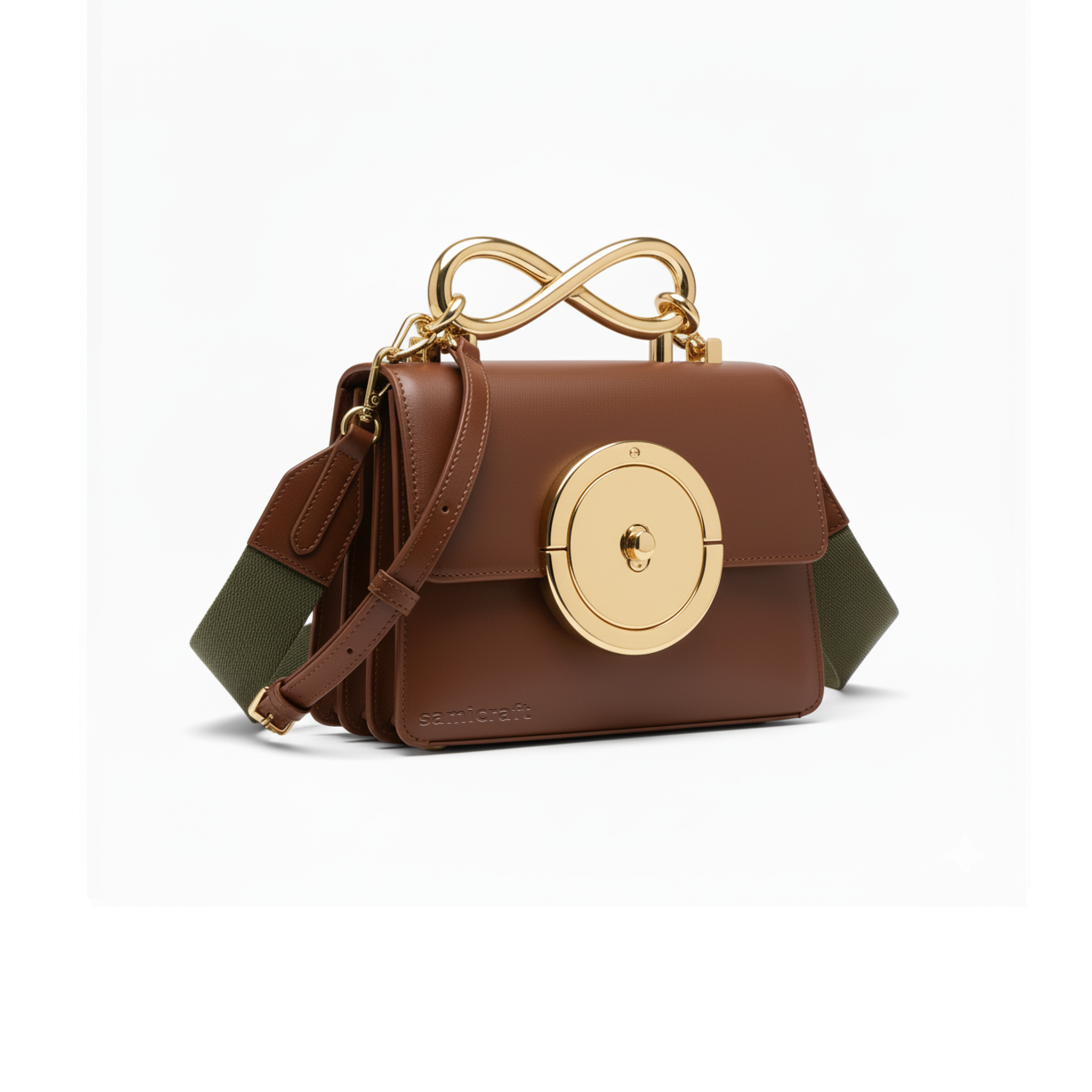 A Stylish Shoulder bag-leather look-Brown Color